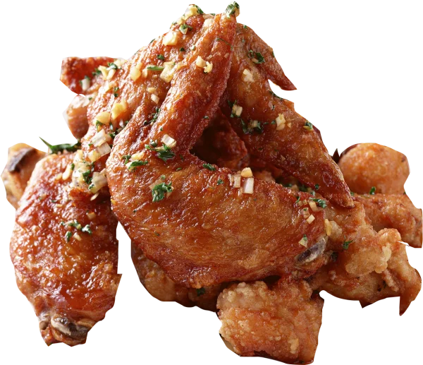 Crispy Garlic Chicken Wings PNG Transparent Background
