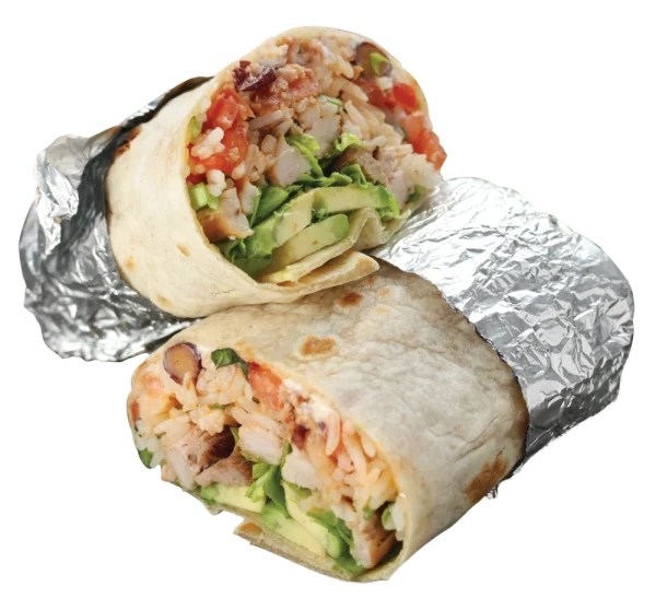 Delicious Burrito Cut in Half PNG Transparent