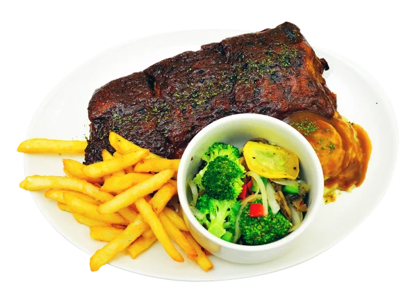 BBQ Ribs Platter with Sides PNG Transparent Background