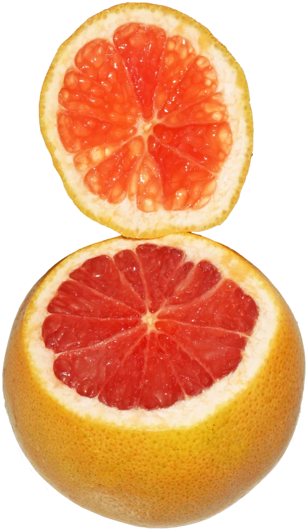 Sliced Pink Grapefruit PNG Transparent Background