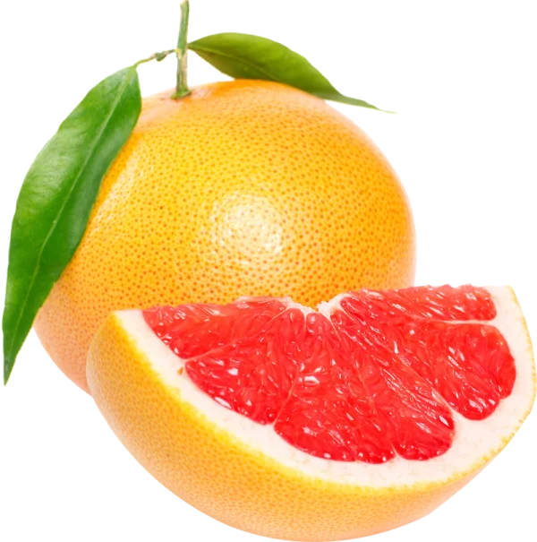 Pink Grapefruit Whole and Slice PNG Transparent Background