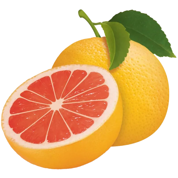 Fresh Grapefruit Whole and Half PNG Transparent