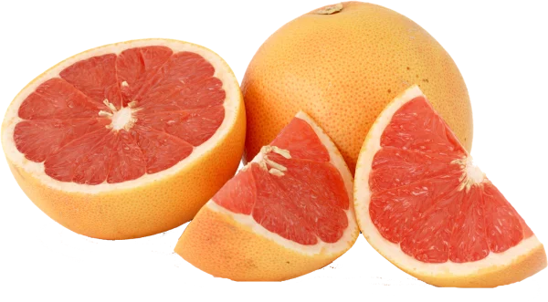Red Grapefruit Whole, Half, and Slices PNG