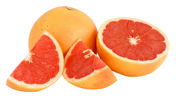 Whole and Sliced Red Grapefruit PNG Transparent