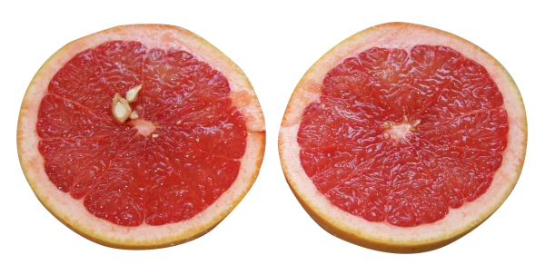 Two Halved Grapefruit PNG Transparent Background