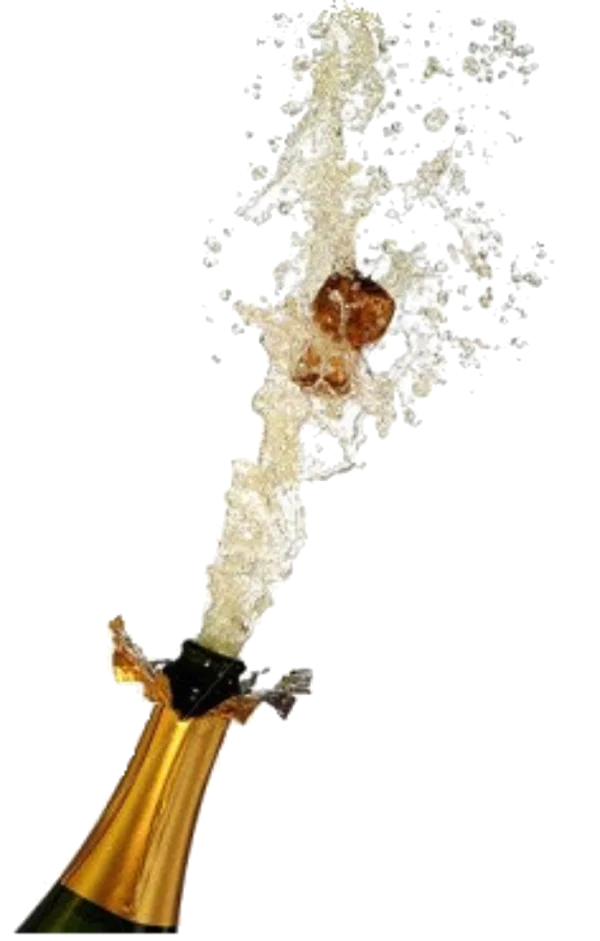 Champagne Explosion with Popping Cork PNG Transparent Background