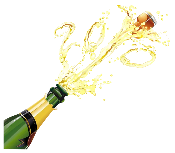 2020 Champagne Splash PNG Transparent Background