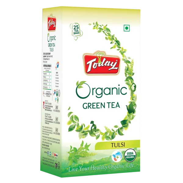Today Organic Green Tea Tulsi Box PNG Transparent