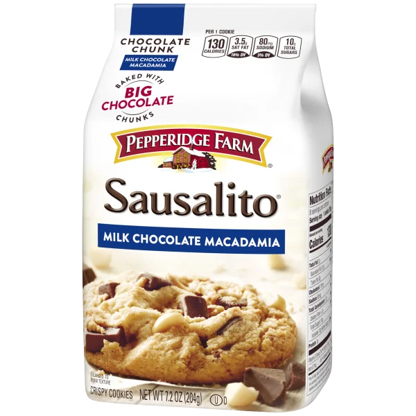 Pepperidge Farm Sausalito Milk Chocolate Macadamia Cookies Bag PNG
