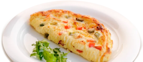 Vegetable Omelette on Plate PNG Transparent Background