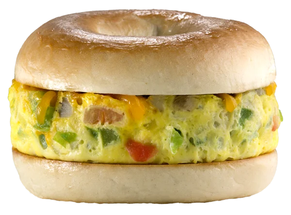 Egg and Cheese Bagel Sandwich PNG Transparent Background