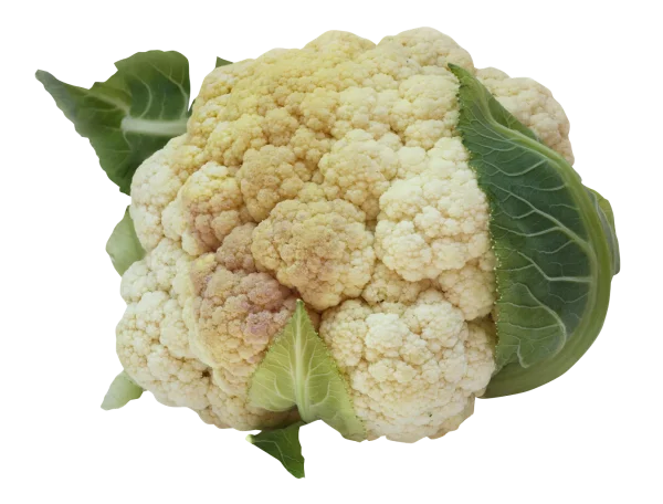 Fresh Cauliflower with Leaves PNG Transparent Background