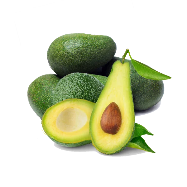Fresh Avocados Whole and Cut PNG Transparent Background