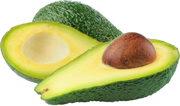 Fresh Whole and Sliced Avocado PNG Transparent Background