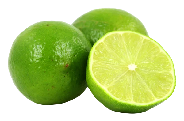 Fresh Limes Whole and Halved PNG Transparent
