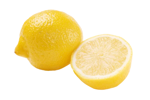 Fresh Lemon and Half Sliced Lemon Transparent Background PNG