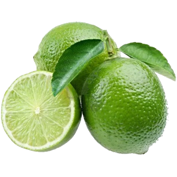 Fresh Limes with Leaves PNG Transparent Background