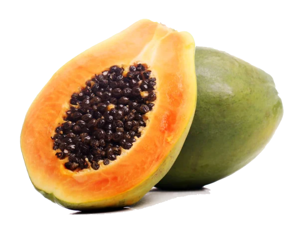 Fresh Papaya Fruit Sliced PNG Transparent Background