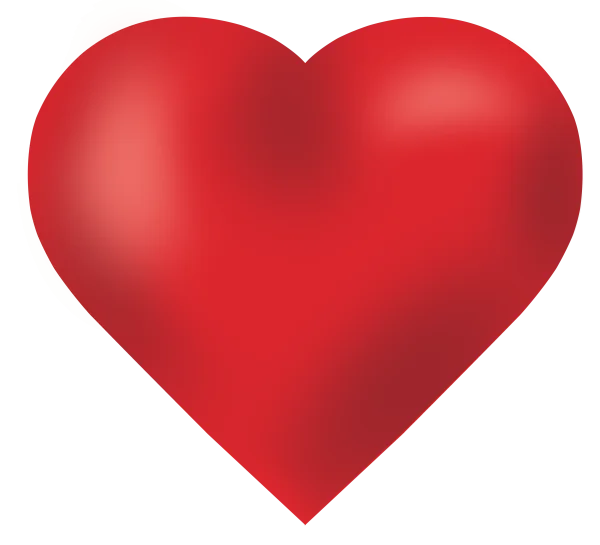 3D Shiny Red Heart PNG Transparent Background