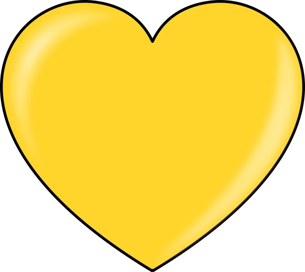 Yellow Heart Icon PNG Transparent Background