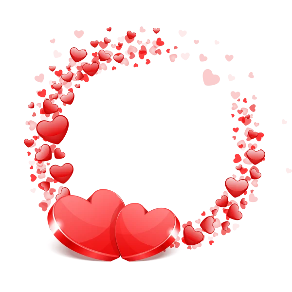 Red Hearts Frame Transparent PNG