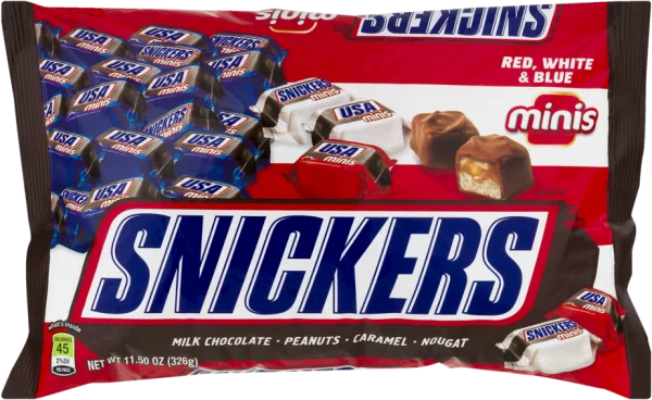 Snickers Minis Red White and Blue Bag PNG Transparent