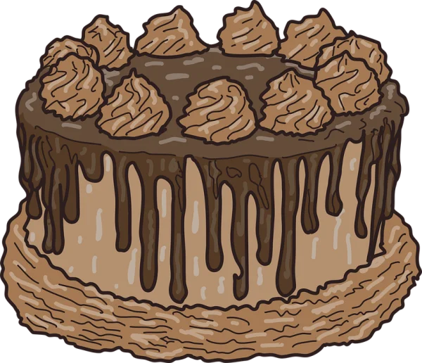 Cartoon Chocolate Drip Cake PNG Transparent Background