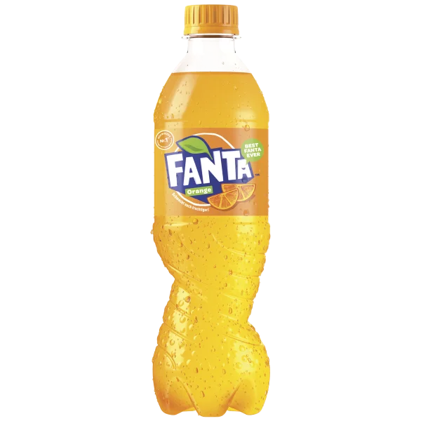 Fanta Orange Bottle PNG with Condensation