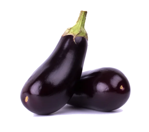 Two Fresh Eggplants PNG Transparent Background