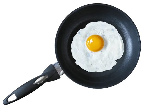 Fried Egg in Frying Pan PNG Transparent Background