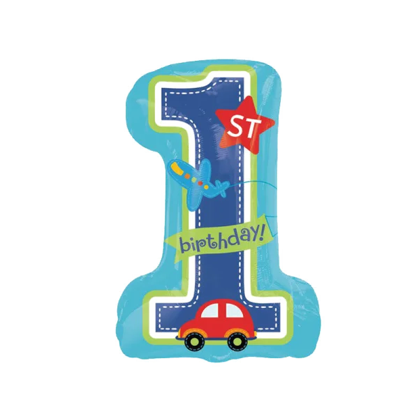 1st Birthday Number One Balloon PNG Transparent