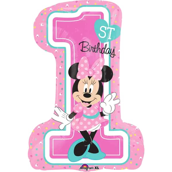 Minnie Mouse 1st Birthday Number 1 Balloon PNG