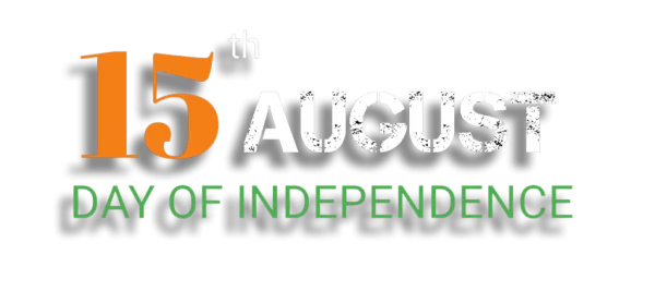 15th August Independence Day Text PNG Transparent