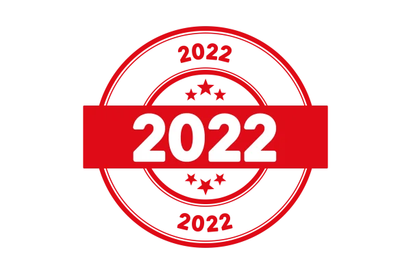 Year 2022 Red Grunge Stamp PNG