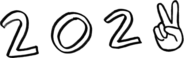 2023 Hand Drawn Doodle PNG with Peace Sign