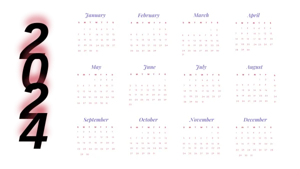 2024 Calendar Transparent Background PNG