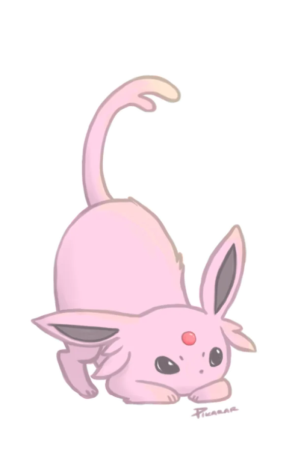 Cute Pink Espeon Pokémon PNG Transparent Background