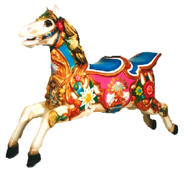 Vibrant Ornate Carousel Horse PNG