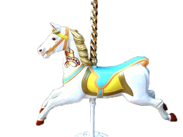 White Carousel Horse PNG Transparent Background
