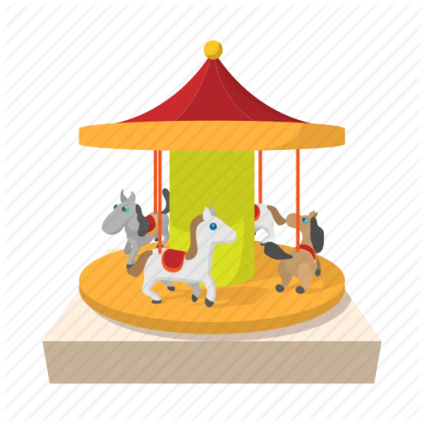Amusement Park Carousel PNG Transparent Background