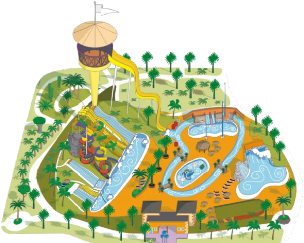 Water Park Map Illustration PNG Transparent