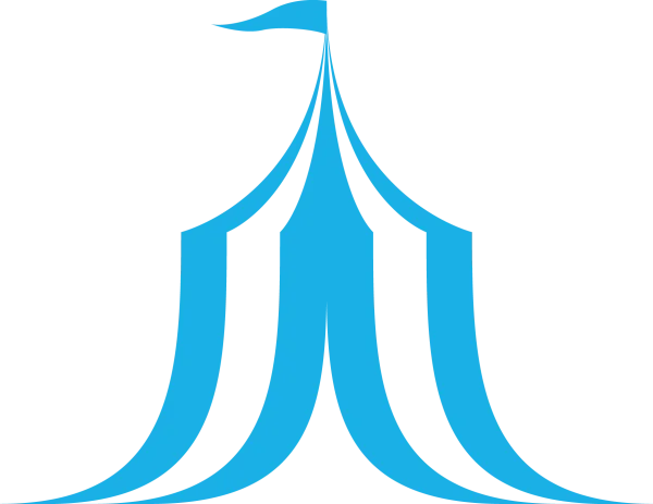 Blue Striped Circus Tent PNG