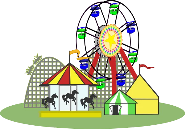 Amusement Park Carnival Scene PNG Transparent
