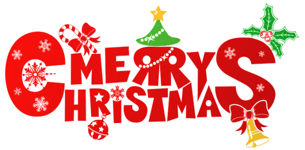 Festive Merry Christmas Text PNG Transparent