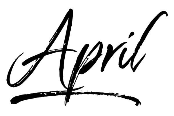 April Script Lettering PNG Transparent Background
