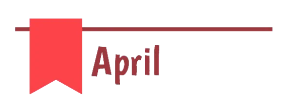 Red April Banner with Horizontal Line PNG