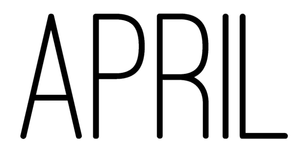 April Text Outline PNG Transparent Background