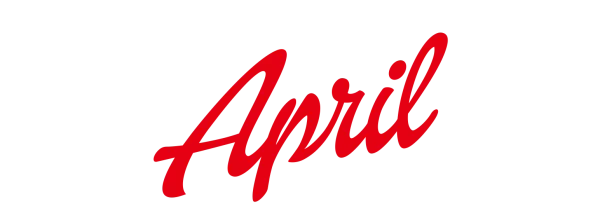 Red Cursive April Text PNG Transparent Background