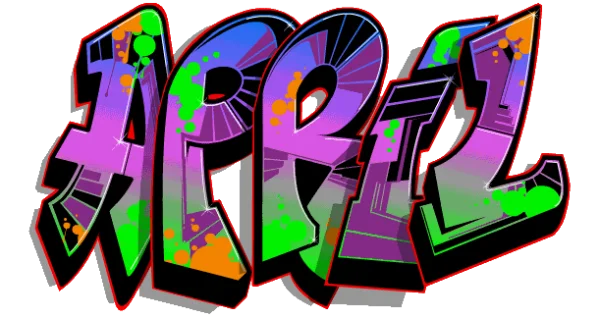 Graffiti APRIL Word PNG Transparent Background
