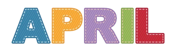 Colorful Fabric April Text PNG
